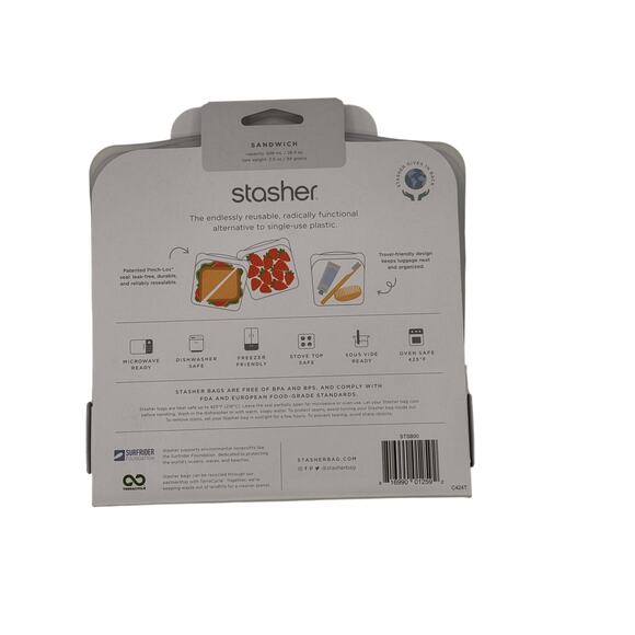 Stasher Reusable Silicone Food Sandwich Storage Bag - Clear - Picture 6 of 8